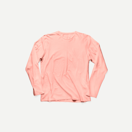 T-shirt rosa in cotone vintage a maniche lunghe